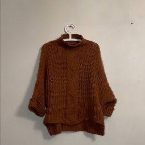 Berretti Made in Italy Chunky Cable Knit Sweater Alpaca Wool Brown size S M